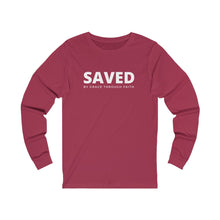 Load image into Gallery viewer, &quot;Saved by Grace through Faith&quot; Long Sleeve Tee - Dark
