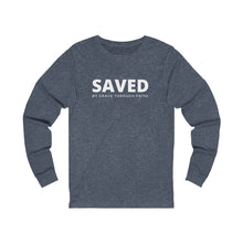 Load image into Gallery viewer, &quot;Saved by Grace through Faith&quot; Long Sleeve Tee - Dark
